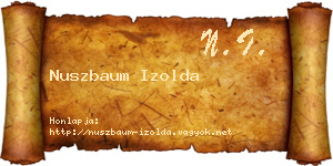 Nuszbaum Izolda névjegykártya